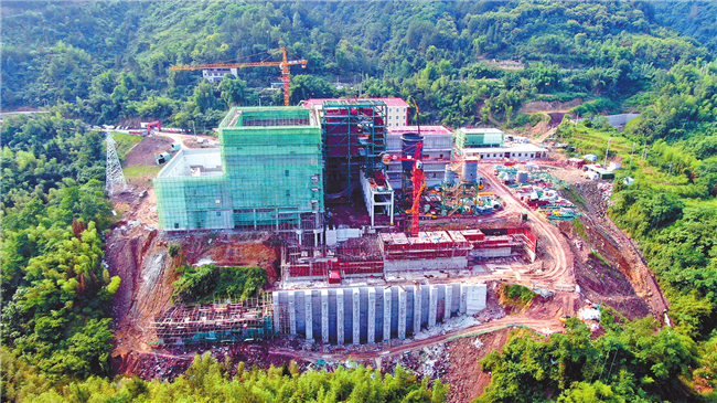 梁平区垃圾焚烧发电及厨余垃圾处理项目主体工程已基本完工。梁平日报记者 郑君兴 摄